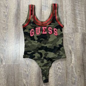Guess Camo‎ Tank Bodysuit Womens Size Small